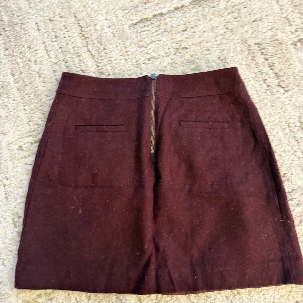 Madewell Burgundy Wool Skirt